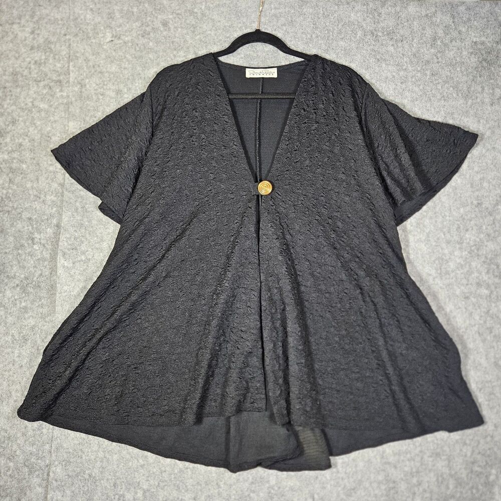 VTG Oscar de la Renta Black Textured Swim Cover Up Beach Summer Designer READ